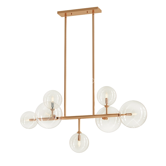 Elegant Delilah Linear Chandelier 3D model image 1