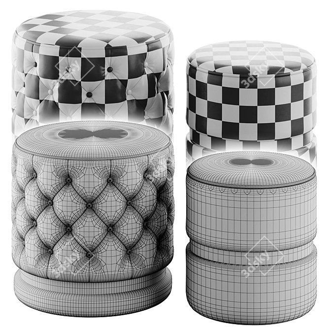 Modern Round Ottomans by !nspire 3D model image 4