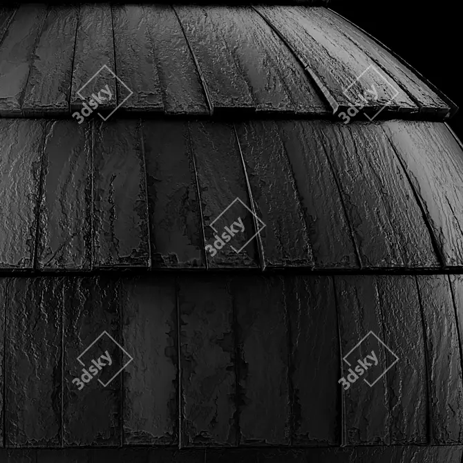 Artisan Wood Roof Tiles 3D model image 5