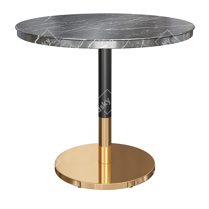 Elegant Black Marble Bistro Table 3D model image 1