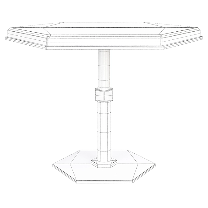 Hexagon Pedestal Side Table 3D model image 2
