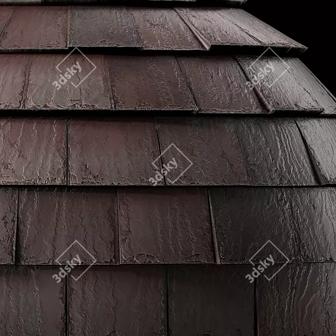 Wood Roof Tile Materials 3D model image 7