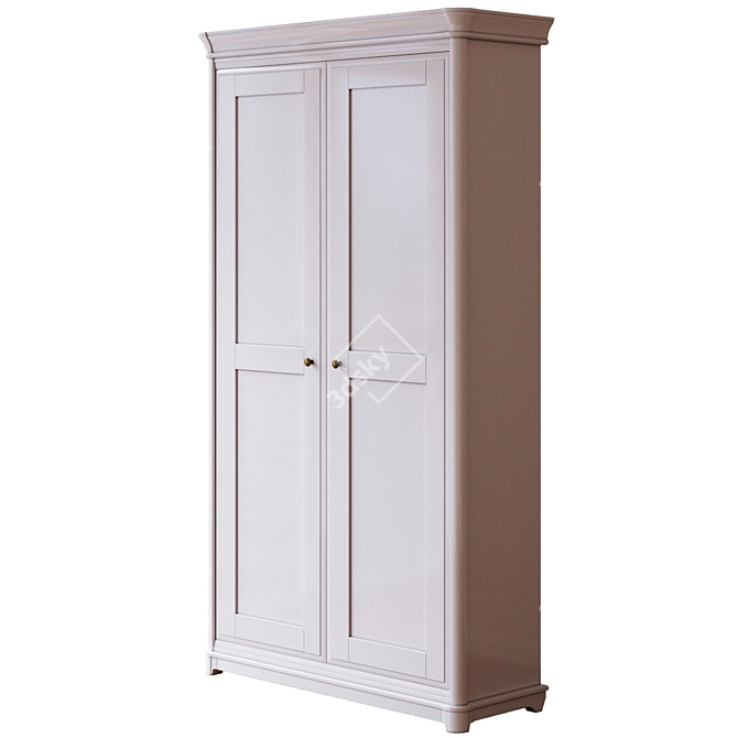 Riviera 2-Door Wooden Wardrobe 3D model image 1