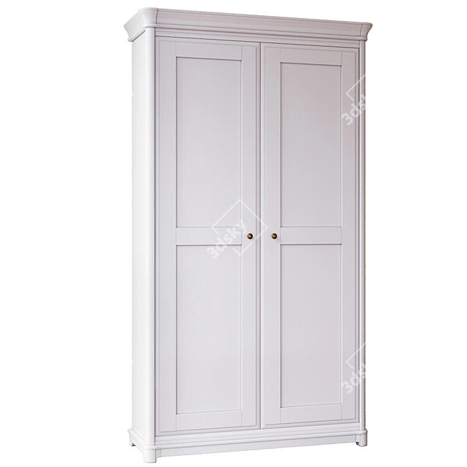 Riviera 2-Door Wooden Wardrobe 3D model image 2