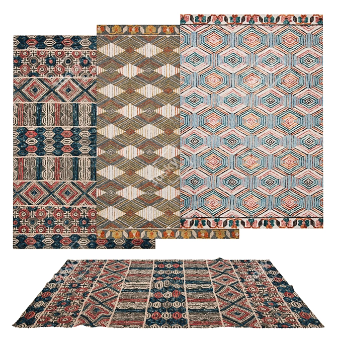 Versatile Set of 6 Rugs 3D model image 5