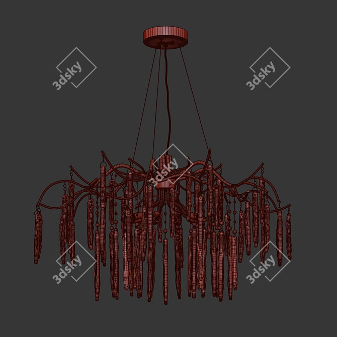 Elegant Willow Chandelier: Timeless Illumination 3D model image 2