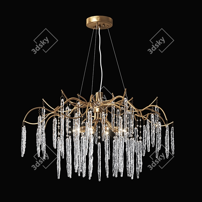 Elegant Willow Chandelier: Timeless Illumination 3D model image 3