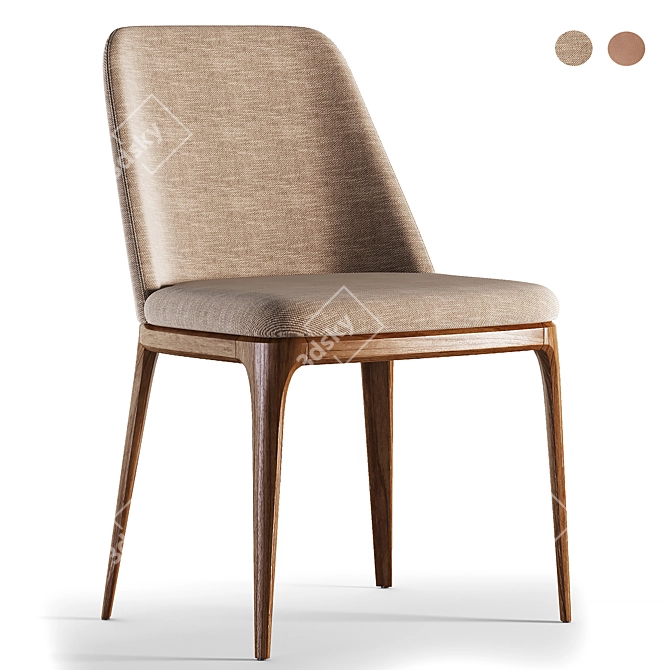 Grace Leather Upholstered Chair 3D model image 1