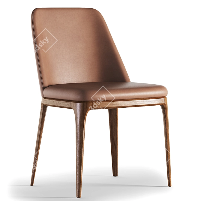 Grace Leather Upholstered Chair 3D model image 2