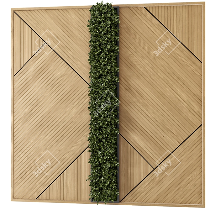 Wooden Base Vertical Garden - Set 524 3D model image 1