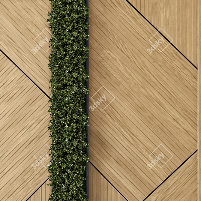 Wooden Base Vertical Garden - Set 524 3D model image 4