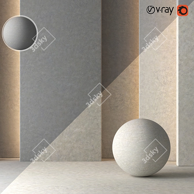 Seamless DrCG Plaster Concrete: High-Res, VRay & Corona 3D model image 1