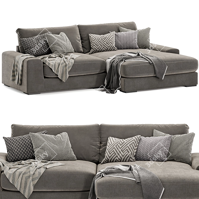 Cozy Reversible Chaise Sofa 3D model image 3