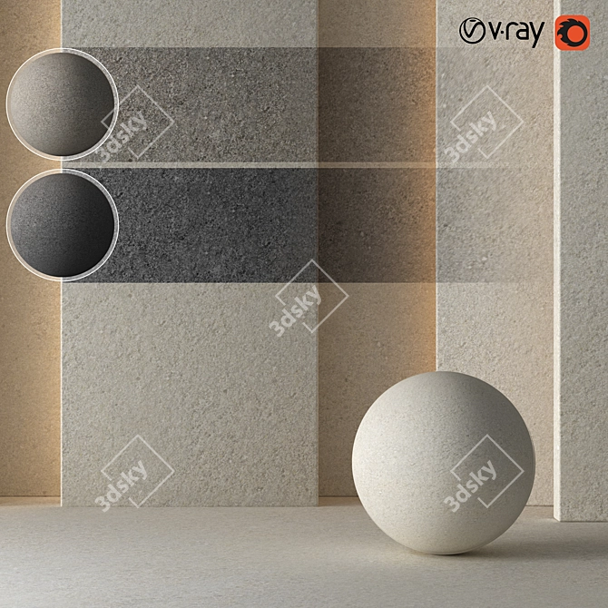 Seamless Plaster Concrete Material 3D model image 1