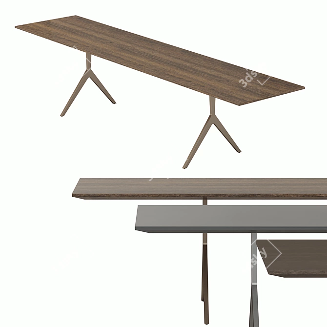 CasaDesus Kims Side Console: Versatile Wood-Topped Table 3D model image 1