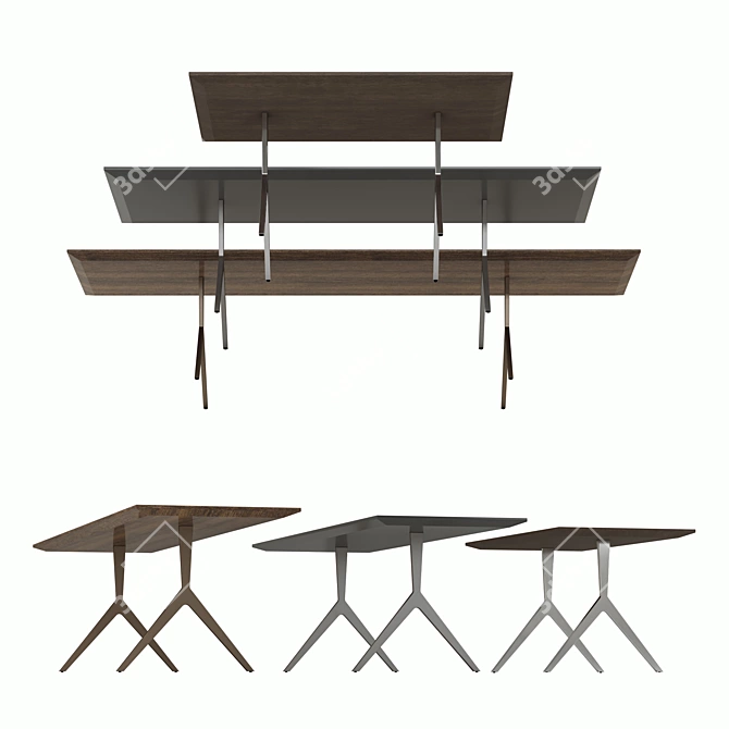CasaDesus Kims Side Console: Versatile Wood-Topped Table 3D model image 3
