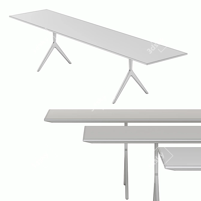 CasaDesus Kims Side Console: Versatile Wood-Topped Table 3D model image 4