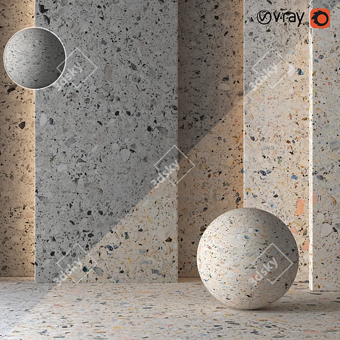 Marble Mosaic 8K Texture (Seamless) 3D model image 1