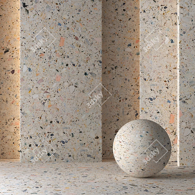 Marble Mosaic 8K Texture (Seamless) 3D model image 2