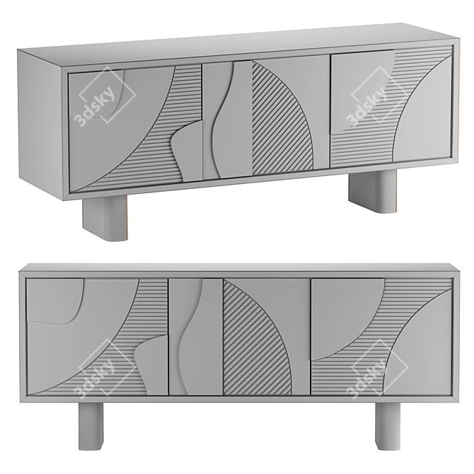 Elegant Olga Sideboard by Mambo 3D model image 2