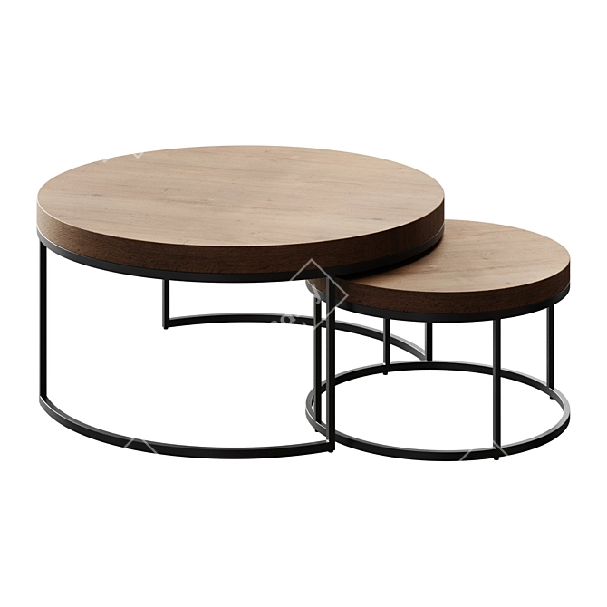 Modern Nesting Coffee Tables 3D model image 1