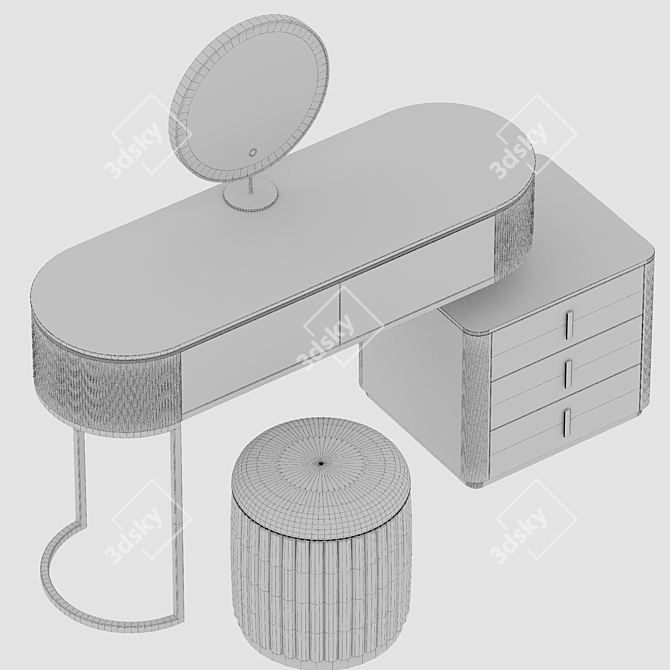 Frandiss Vanity Set - Mirror and Dressing Table 3D model image 3