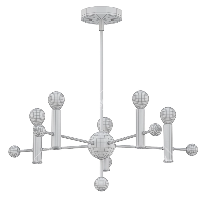 Bronze 5-Light Chandelier Forte 3D model image 2