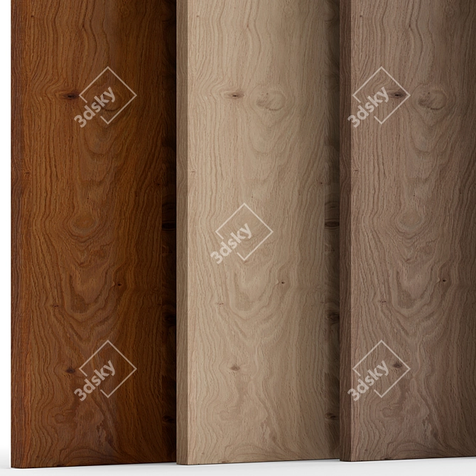 Oak_Knotty 2 Wood | 5 Material Set 3D model image 4