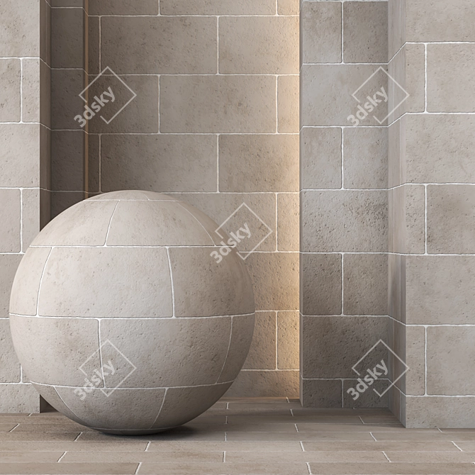 Seamless Limestone Tiles | 4K Texture 3D model image 1