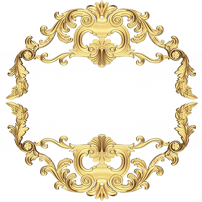 Title: Elegant Carved Plaster Molding Decoration 3D model image 1