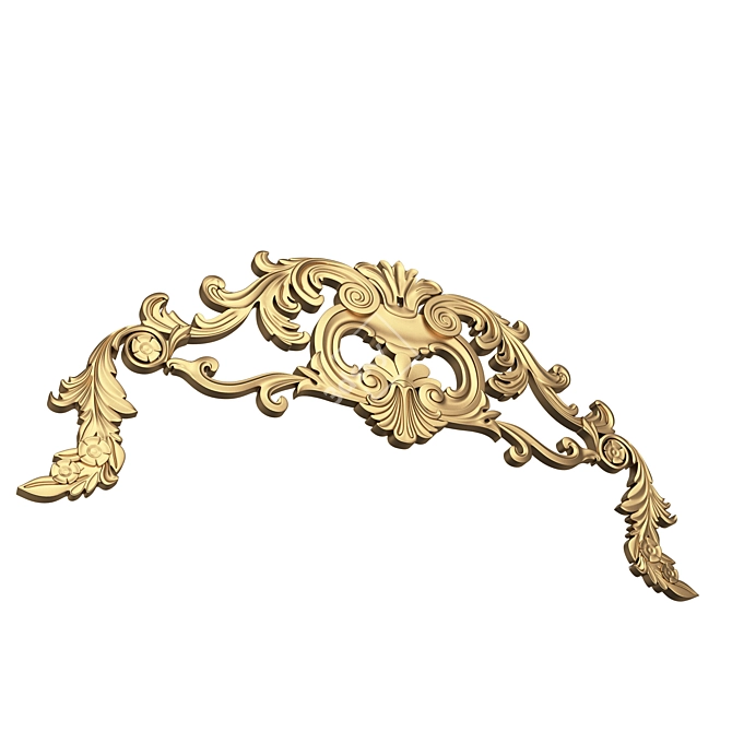 Title: Elegant Carved Plaster Molding Decoration 3D model image 2