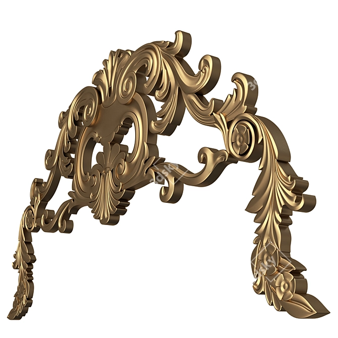 Title: Elegant Carved Plaster Molding Decoration 3D model image 4