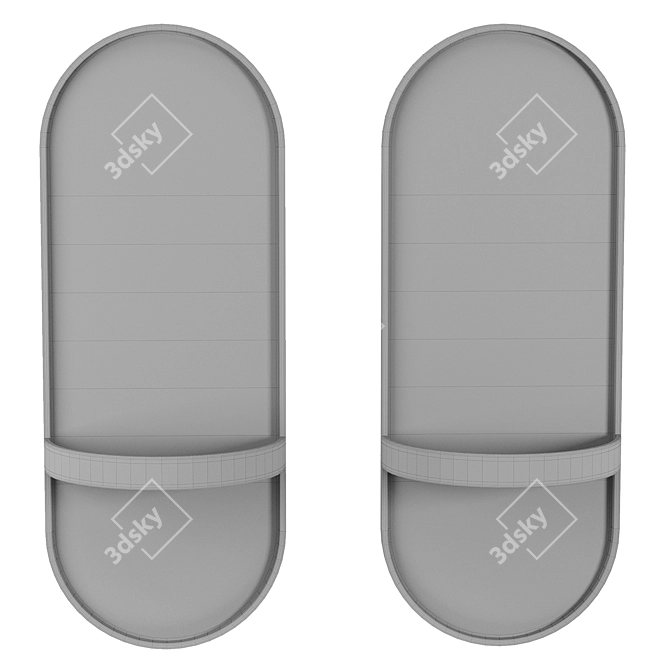 Luminous Oval Metal Mirror 3D model image 2