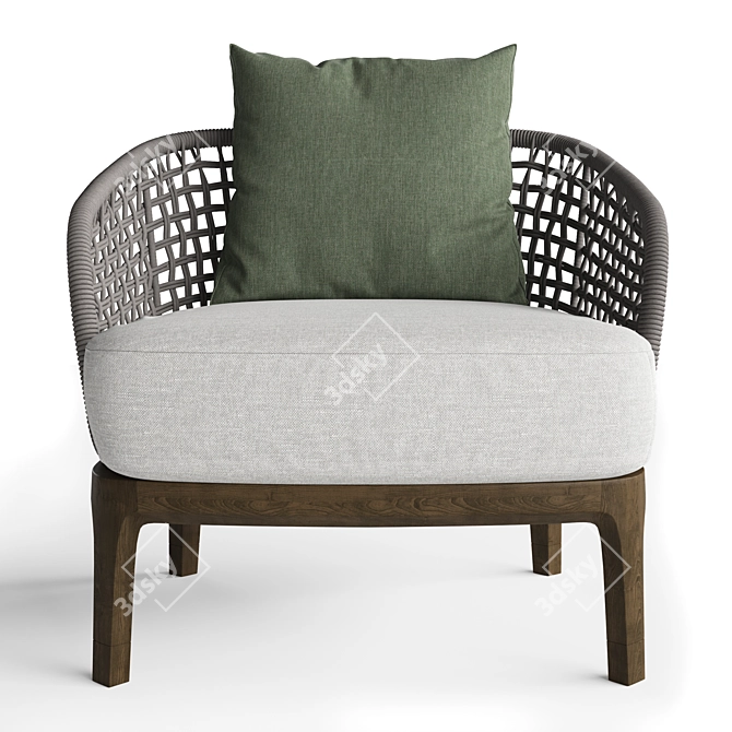 Italian Elegance: Lungotevere Armchair 3D model image 2