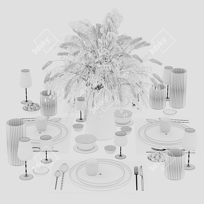 Elegant Dinnerware Set10 3D model image 6