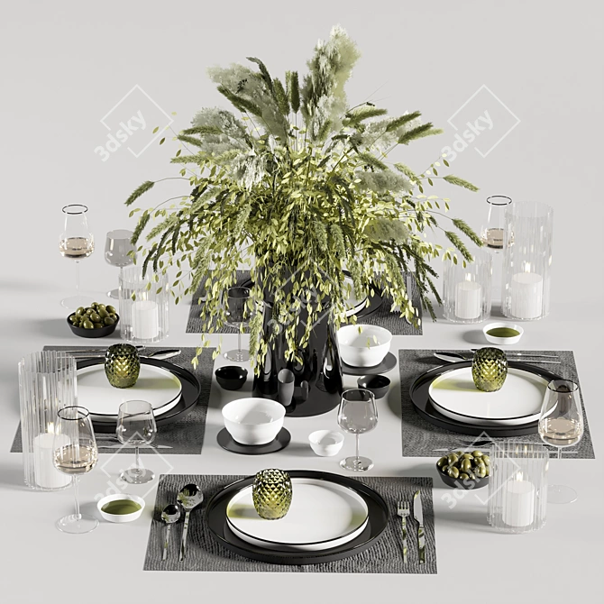 Elegant Dinnerware Set10 3D model image 7