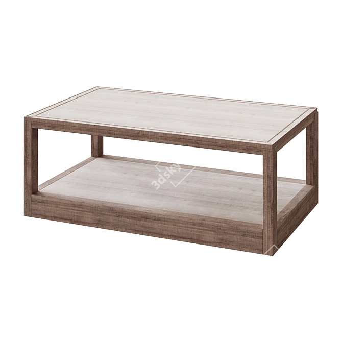 Modern Rattan Coffee Table 3D model image 1