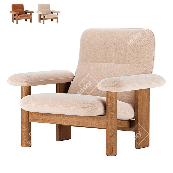 Elegant Brasilia Lounge Chair 3D model image 1