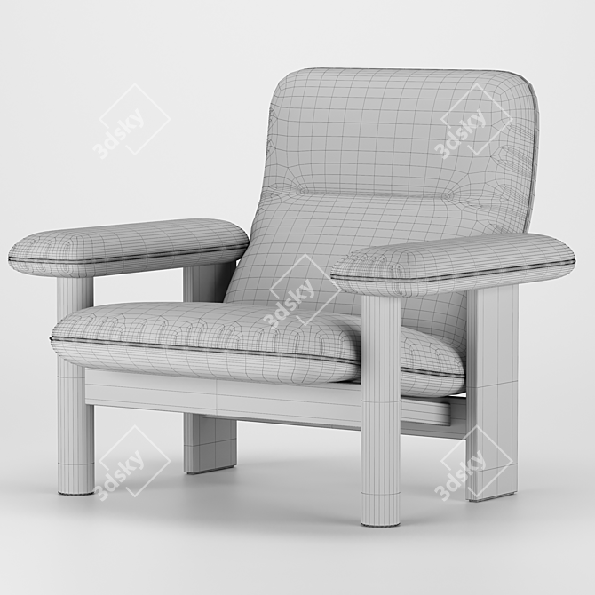 Elegant Brasilia Lounge Chair 3D model image 5