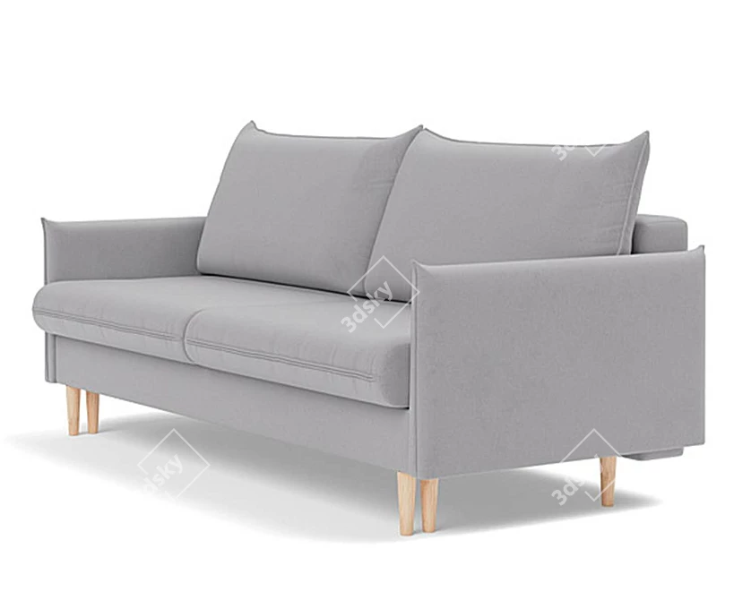 Gray Sofa Slipcover - Stylish and Protective 3D model image 1