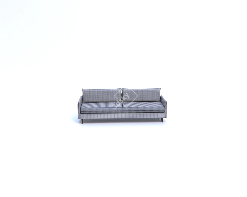 Gray Sofa Slipcover - Stylish and Protective 3D model image 3