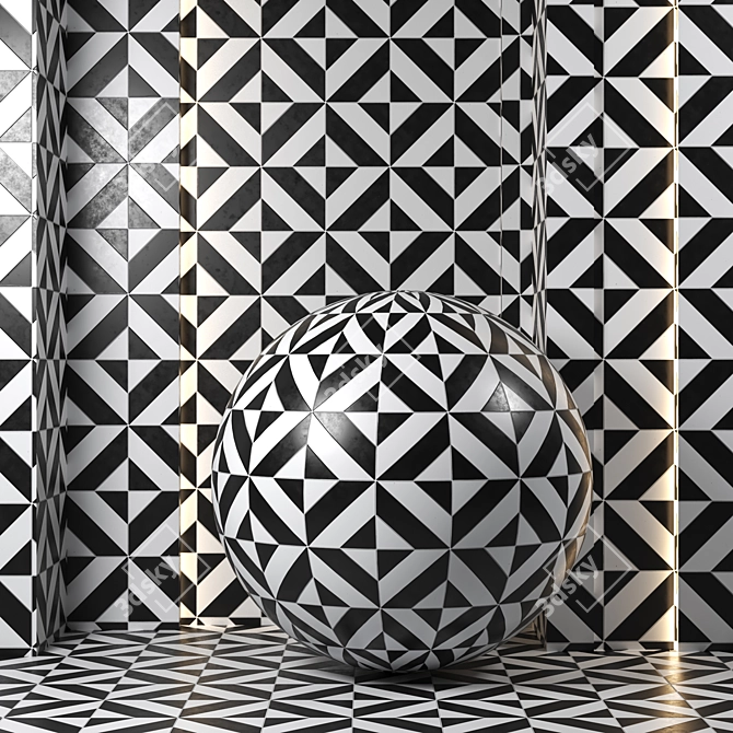 4k Ceramic Tiles: 6 Color Set 3D model image 1