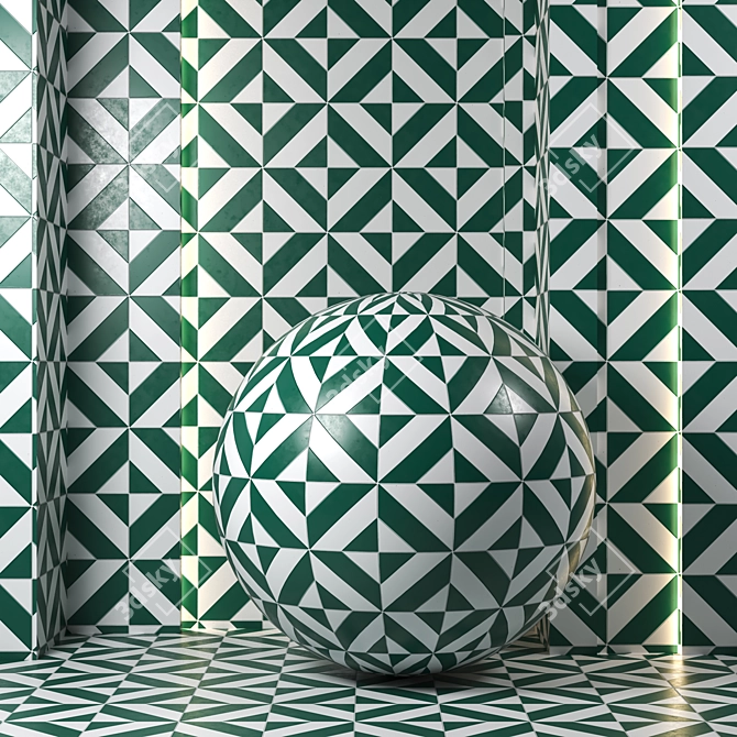 4k Ceramic Tiles: 6 Color Set 3D model image 2