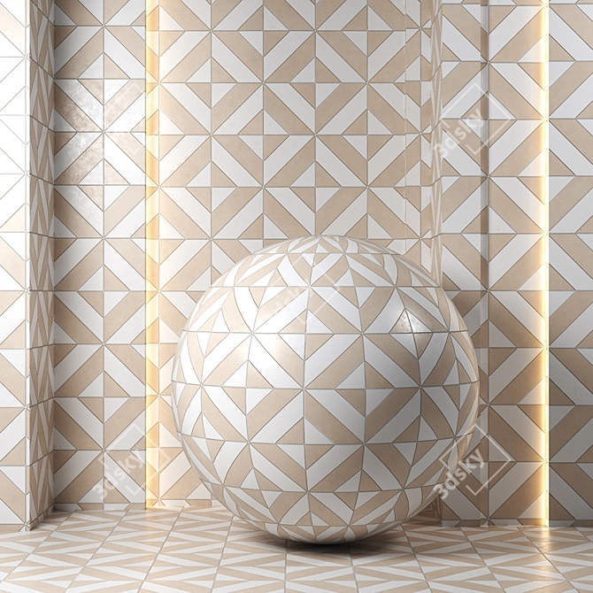4k Ceramic Tiles: 6 Color Set 3D model image 5