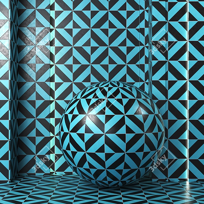4k Ceramic Tiles: 6 Color Set 3D model image 6