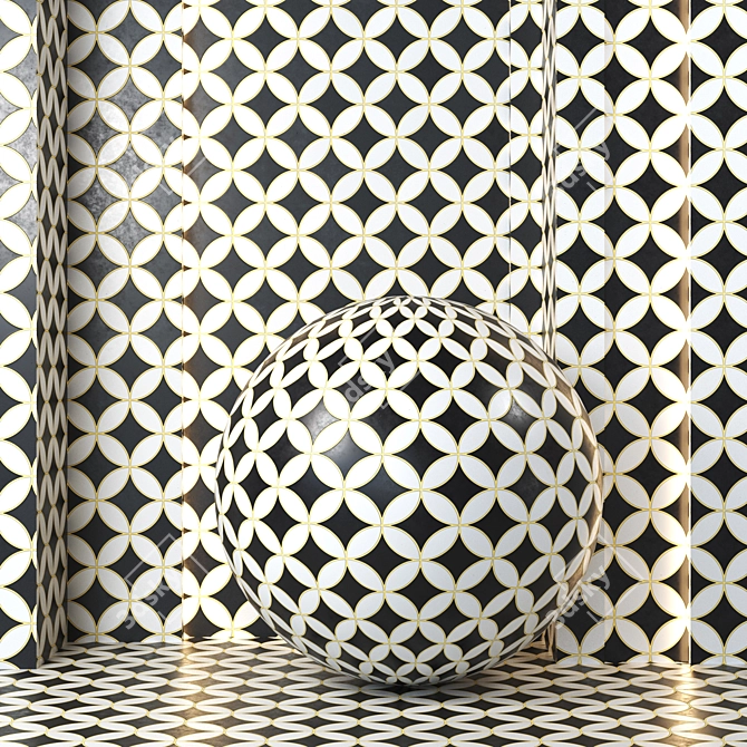 4k Ceramic Tile Set - 5 Color 3D model image 2