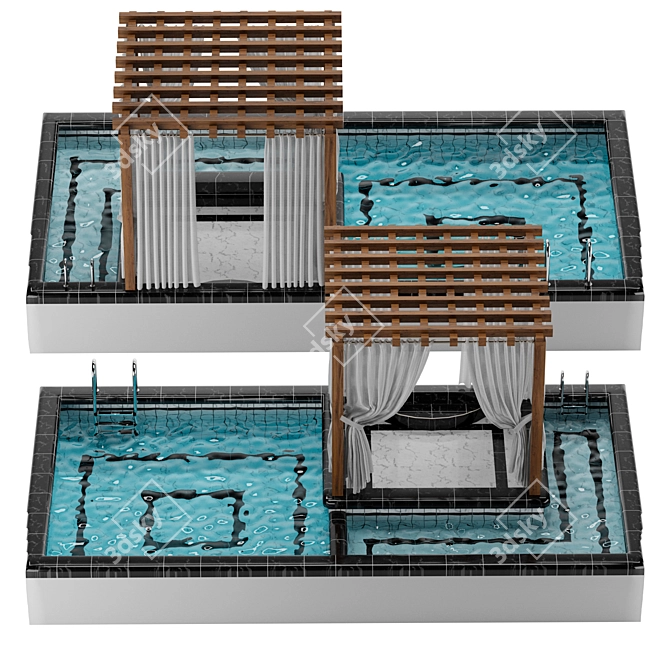Ultimate Pool Oasis with Gazebo 3D model image 1
