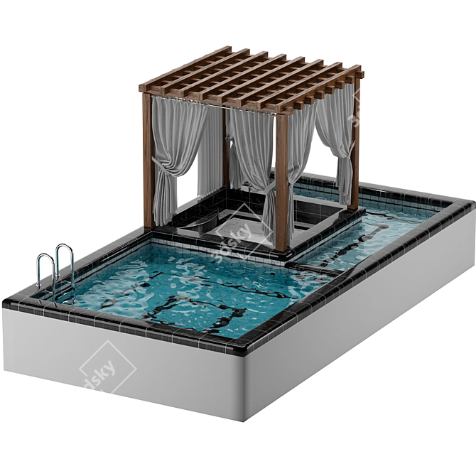 Ultimate Pool Oasis with Gazebo 3D model image 3