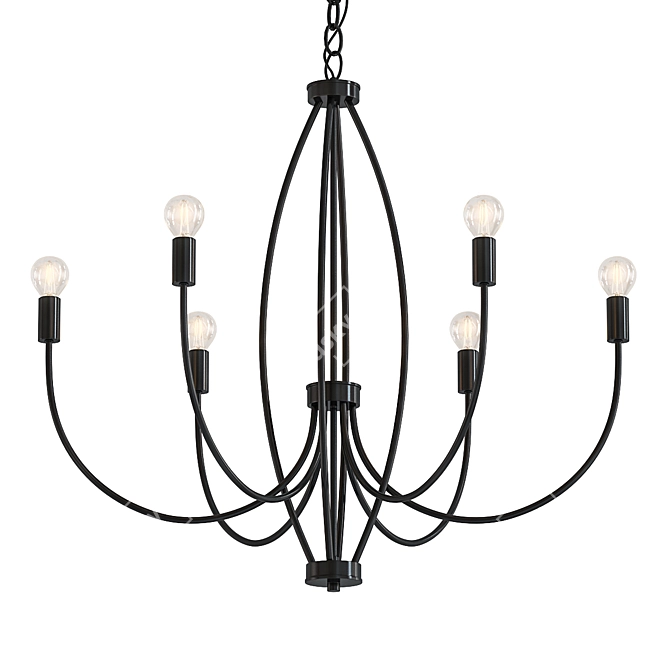 Modern Corey Chandelier: Sleek Design, V-Ray Render 3D model image 1