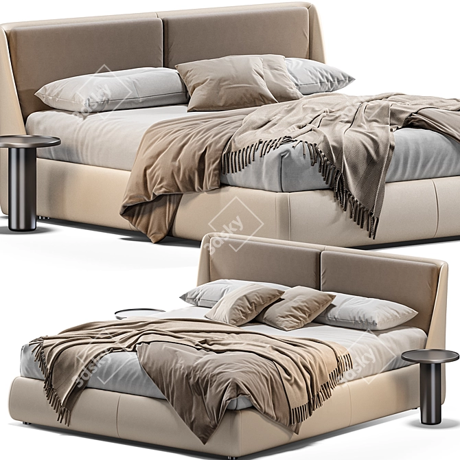 Sleek Bend Bed by Ditre Italia 3D model image 1